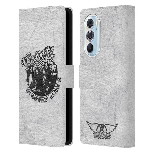 Aerosmith Black And White Get Your Wings US Tour Leather Book Wallet Case Cover For Motorola Edge X30