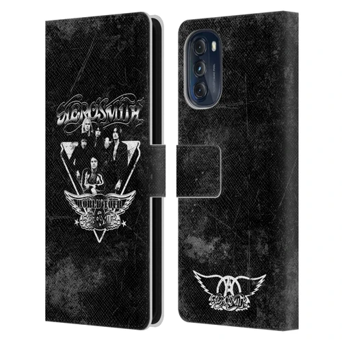 Aerosmith Black And White World Tour Leather Book Wallet Case Cover For Motorola Moto G (2022)