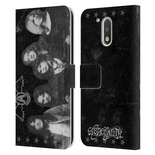 Aerosmith Black And White Vintage Photo Leather Book Wallet Case Cover For Motorola Moto G41