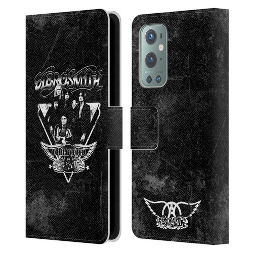 Aerosmith Black And White World Tour Leather Book Wallet Case Cover For OnePlus 9