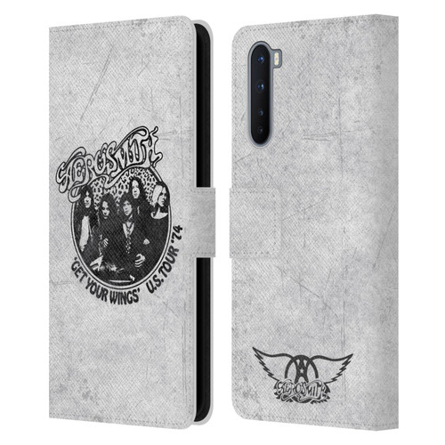 Aerosmith Black And White Get Your Wings US Tour Leather Book Wallet Case Cover For OnePlus Nord 5G