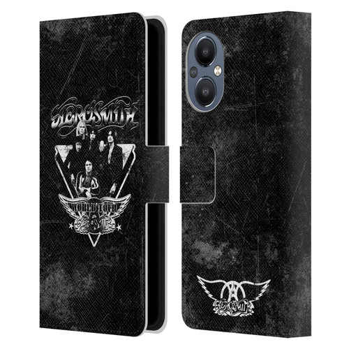 Aerosmith Black And White World Tour Leather Book Wallet Case Cover For OnePlus Nord N20 5G