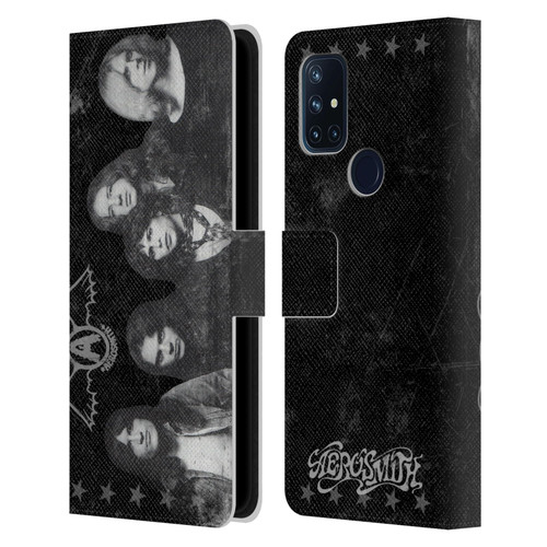 Aerosmith Black And White Vintage Photo Leather Book Wallet Case Cover For OnePlus Nord N10 5G