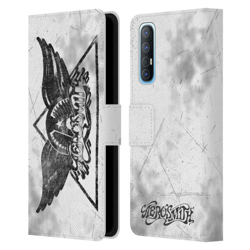 Aerosmith Black And White Triangle Winged Logo Leather Book Wallet Case Cover For OPPO Find X2 Neo 5G