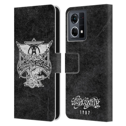 Aerosmith Black And White 1987 Permanent Vacation Leather Book Wallet Case Cover For OPPO Reno8 4G