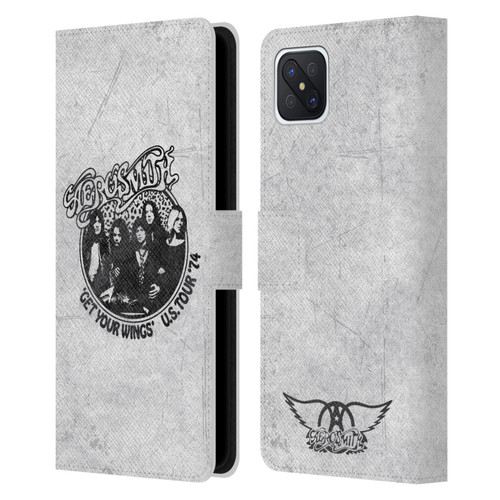 Aerosmith Black And White Get Your Wings US Tour Leather Book Wallet Case Cover For OPPO Reno4 Z 5G