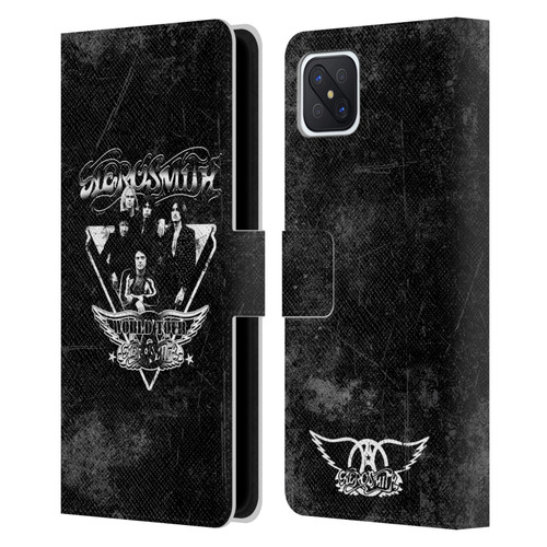 Aerosmith Black And White World Tour Leather Book Wallet Case Cover For OPPO Reno4 Z 5G