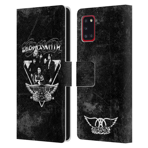 Aerosmith Black And White World Tour Leather Book Wallet Case Cover For Samsung Galaxy A31 (2020)