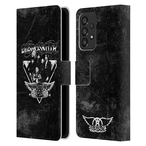 Aerosmith Black And White World Tour Leather Book Wallet Case Cover For Samsung Galaxy A33 5G (2022)