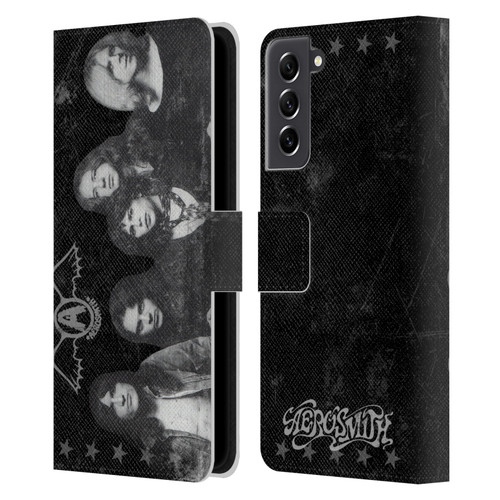 Aerosmith Black And White Vintage Photo Leather Book Wallet Case Cover For Samsung Galaxy S21 FE 5G