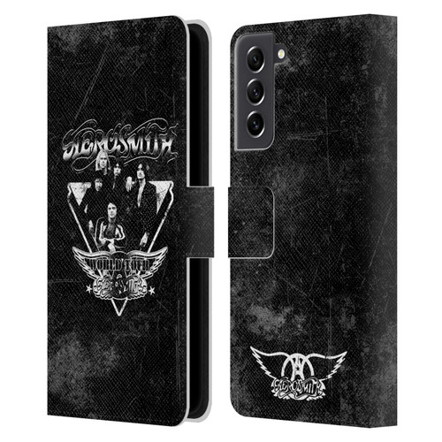 Aerosmith Black And White World Tour Leather Book Wallet Case Cover For Samsung Galaxy S21 FE 5G