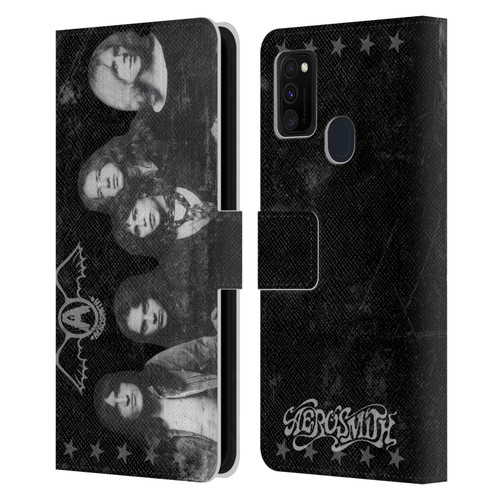 Aerosmith Black And White Vintage Photo Leather Book Wallet Case Cover For Samsung Galaxy M30s (2019)/M21 (2020)