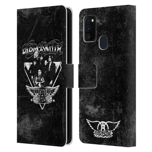 Aerosmith Black And White World Tour Leather Book Wallet Case Cover For Samsung Galaxy M30s (2019)/M21 (2020)