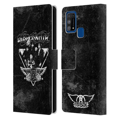 Aerosmith Black And White World Tour Leather Book Wallet Case Cover For Samsung Galaxy M31 (2020)