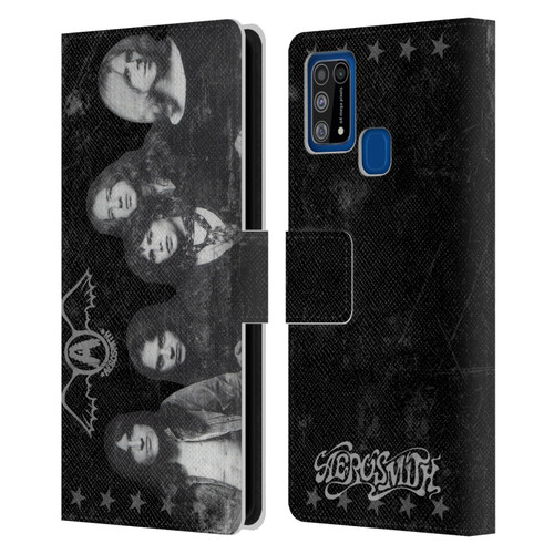 Aerosmith Black And White Vintage Photo Leather Book Wallet Case Cover For Samsung Galaxy M31 (2020)