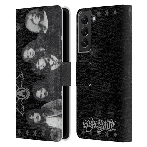 Aerosmith Black And White Vintage Photo Leather Book Wallet Case Cover For Samsung Galaxy S22+ 5G