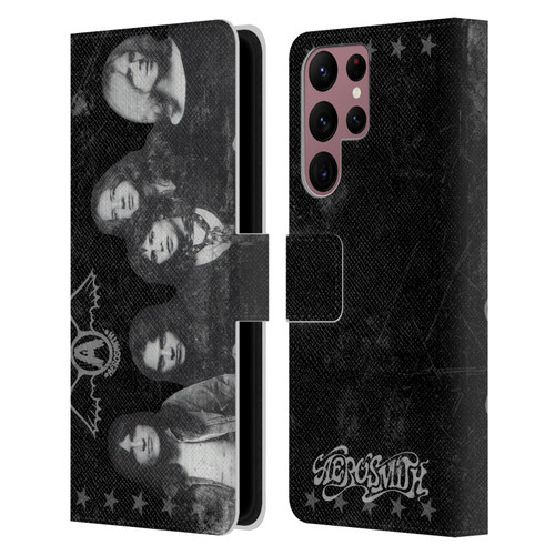 Aerosmith Black And White Vintage Photo Leather Book Wallet Case Cover For Samsung Galaxy S22 Ultra 5G