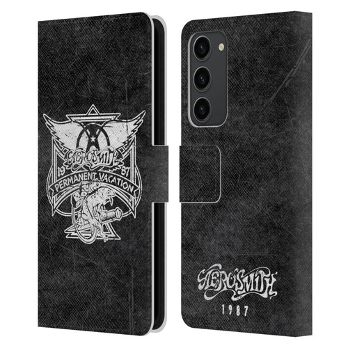 Aerosmith Black And White 1987 Permanent Vacation Leather Book Wallet Case Cover For Samsung Galaxy S23+ 5G