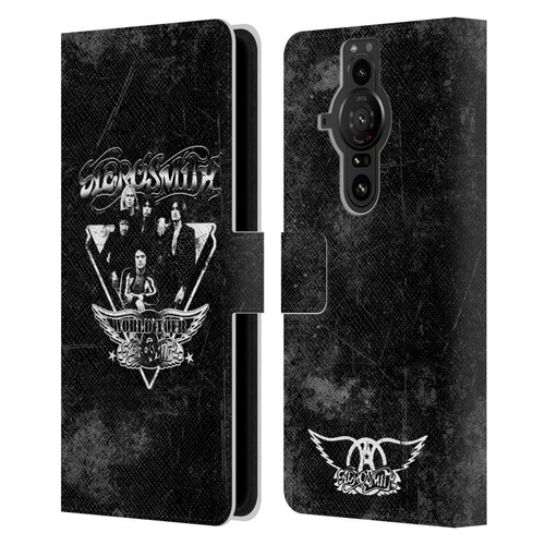 Aerosmith Black And White World Tour Leather Book Wallet Case Cover For Sony Xperia Pro-I