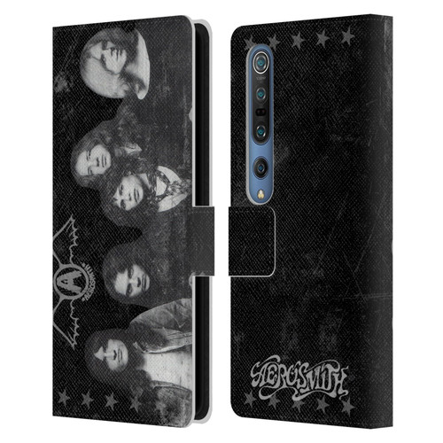 Aerosmith Black And White Vintage Photo Leather Book Wallet Case Cover For Xiaomi Mi 10 5G / Mi 10 Pro 5G