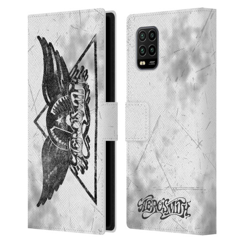 Aerosmith Black And White Triangle Winged Logo Leather Book Wallet Case Cover For Xiaomi Mi 10 Lite 5G
