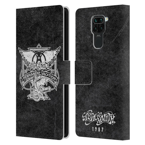 Aerosmith Black And White 1987 Permanent Vacation Leather Book Wallet Case Cover For Xiaomi Redmi Note 9 / Redmi 10X 4G