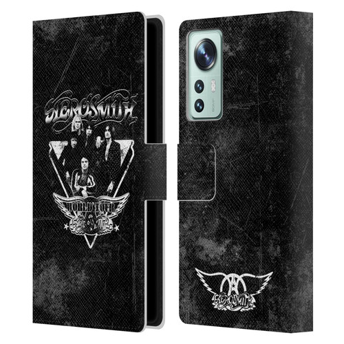Aerosmith Black And White World Tour Leather Book Wallet Case Cover For Xiaomi 12