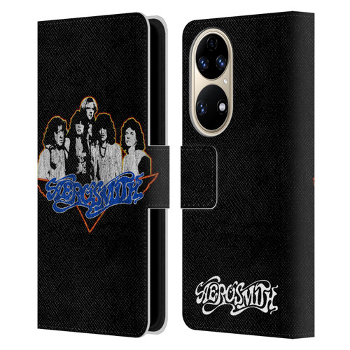 Aerosmith Classics Group Photo Vintage Leather Book Wallet Case Cover For Huawei P50