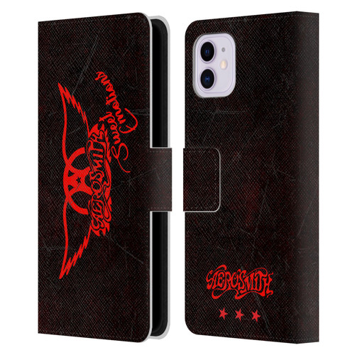 Aerosmith Classics Red Winged Sweet Emotions Leather Book Wallet Case Cover For Apple iPhone 11