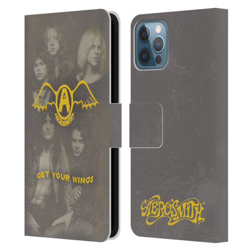 Aerosmith Classics Get Your Wings Leather Book Wallet Case Cover For Apple iPhone 12 / iPhone 12 Pro