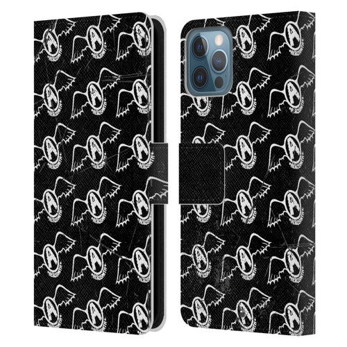 Aerosmith Classics Logo Pattern Leather Book Wallet Case Cover For Apple iPhone 12 / iPhone 12 Pro