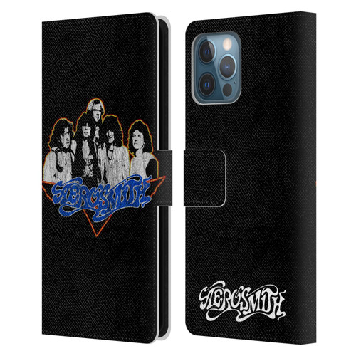 Aerosmith Classics Group Photo Vintage Leather Book Wallet Case Cover For Apple iPhone 12 Pro Max