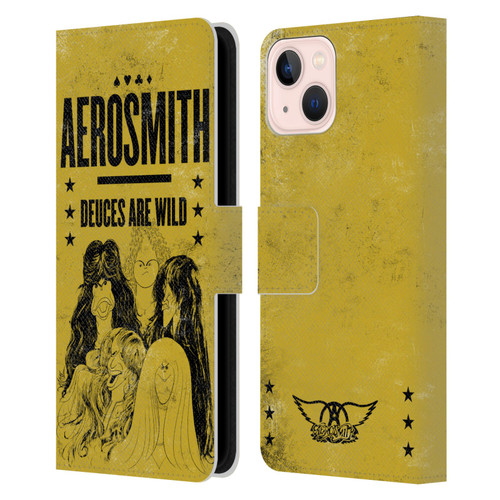 Aerosmith Classics Deuces Are Wild Leather Book Wallet Case Cover For Apple iPhone 13
