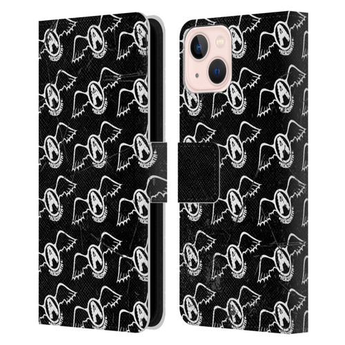 Aerosmith Classics Logo Pattern Leather Book Wallet Case Cover For Apple iPhone 13