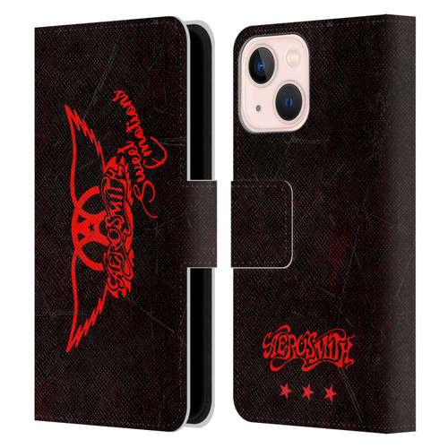 Aerosmith Classics Red Winged Sweet Emotions Leather Book Wallet Case Cover For Apple iPhone 13 Mini