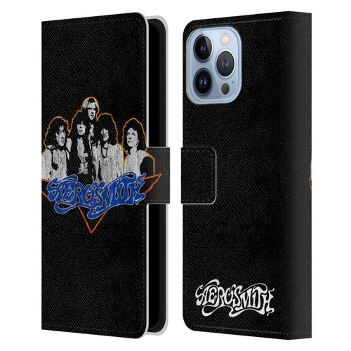Aerosmith Classics Group Photo Vintage Leather Book Wallet Case Cover For Apple iPhone 13 Pro Max