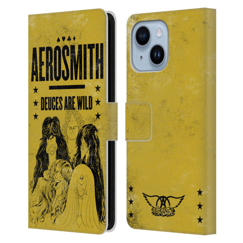 Aerosmith Classics Deuces Are Wild Leather Book Wallet Case Cover For Apple iPhone 14 Plus