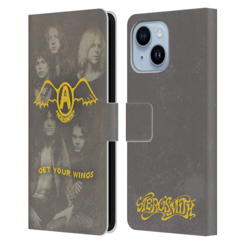 Aerosmith Classics Get Your Wings Leather Book Wallet Case Cover For Apple iPhone 14 Plus