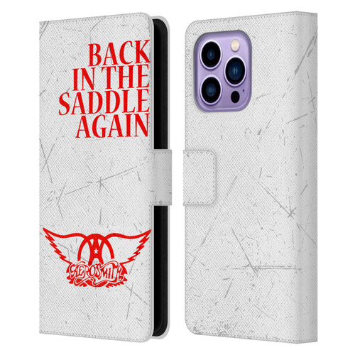 Aerosmith Classics Back In The Saddle Again Leather Book Wallet Case Cover For Apple iPhone 14 Pro Max