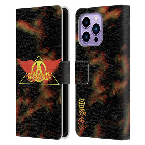 Aerosmith Classics Triangle Winged Leather Book Wallet Case Cover For Apple iPhone 14 Pro Max