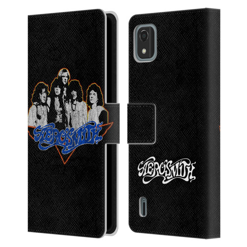 Aerosmith Classics Group Photo Vintage Leather Book Wallet Case Cover For Nokia C2 2nd Edition