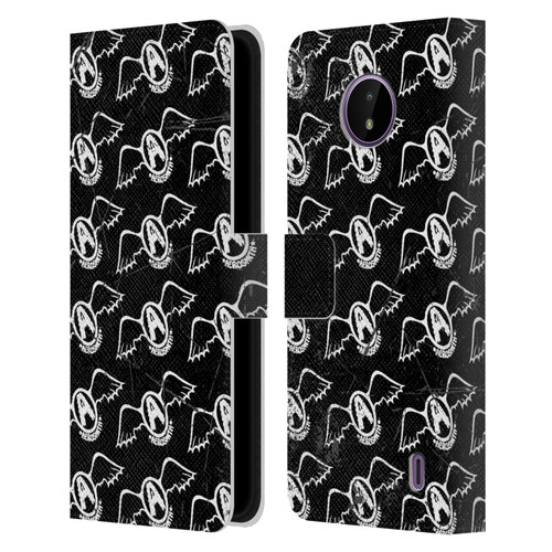 Aerosmith Classics Logo Pattern Leather Book Wallet Case Cover For Nokia C10 / C20