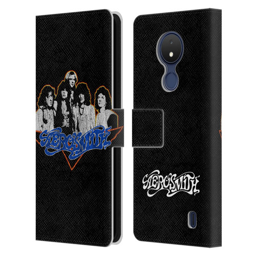 Aerosmith Classics Group Photo Vintage Leather Book Wallet Case Cover For Nokia C21