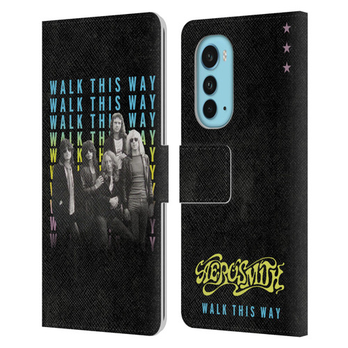 Aerosmith Classics Walk This Way Leather Book Wallet Case Cover For Motorola Edge (2022)