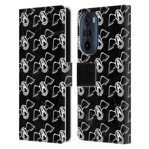 Aerosmith Classics Logo Pattern Leather Book Wallet Case Cover For Motorola Edge 30