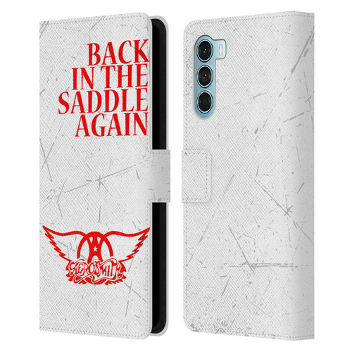 Aerosmith Classics Back In The Saddle Again Leather Book Wallet Case Cover For Motorola Edge S30 / Moto G200 5G