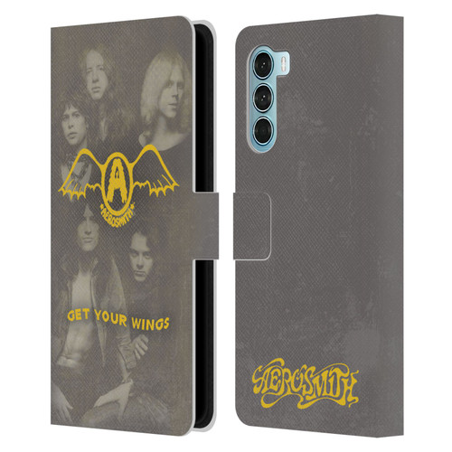 Aerosmith Classics Get Your Wings Leather Book Wallet Case Cover For Motorola Edge S30 / Moto G200 5G