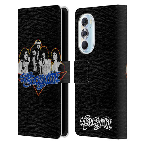 Aerosmith Classics Group Photo Vintage Leather Book Wallet Case Cover For Motorola Edge X30