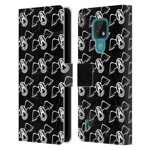 Aerosmith Classics Logo Pattern Leather Book Wallet Case Cover For Motorola Moto E7