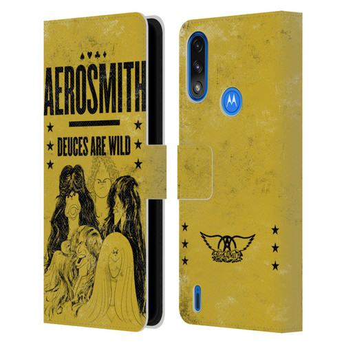 Aerosmith Classics Deuces Are Wild Leather Book Wallet Case Cover For Motorola Moto E7 Power / Moto E7i Power